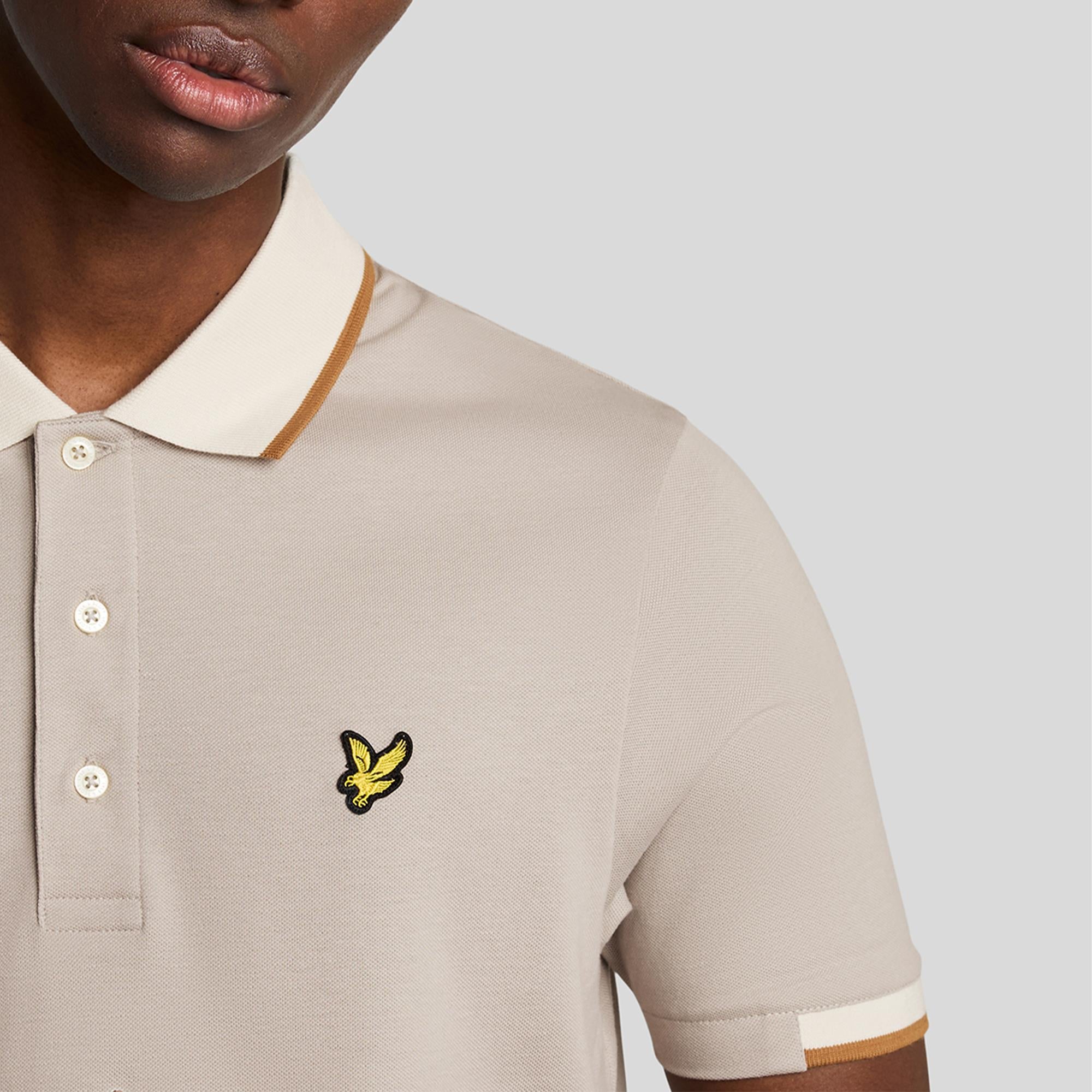 Lyle & Scott Half Tipped Mens Polo Shirt Pale Grey